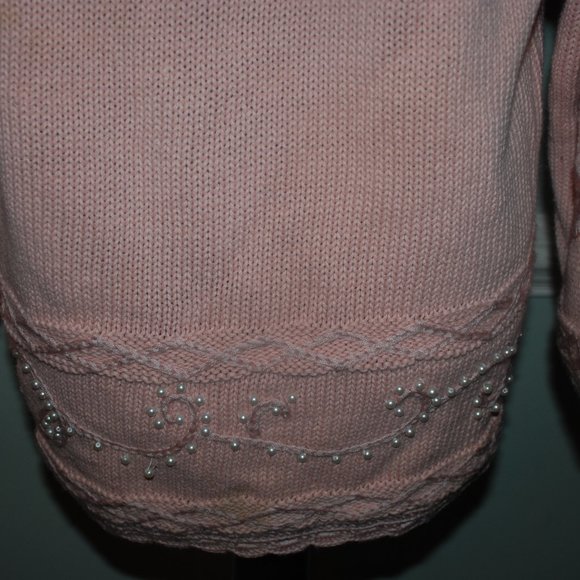 Vintage Pearl Beaded Cotton Sweater - Picture 6 of 6